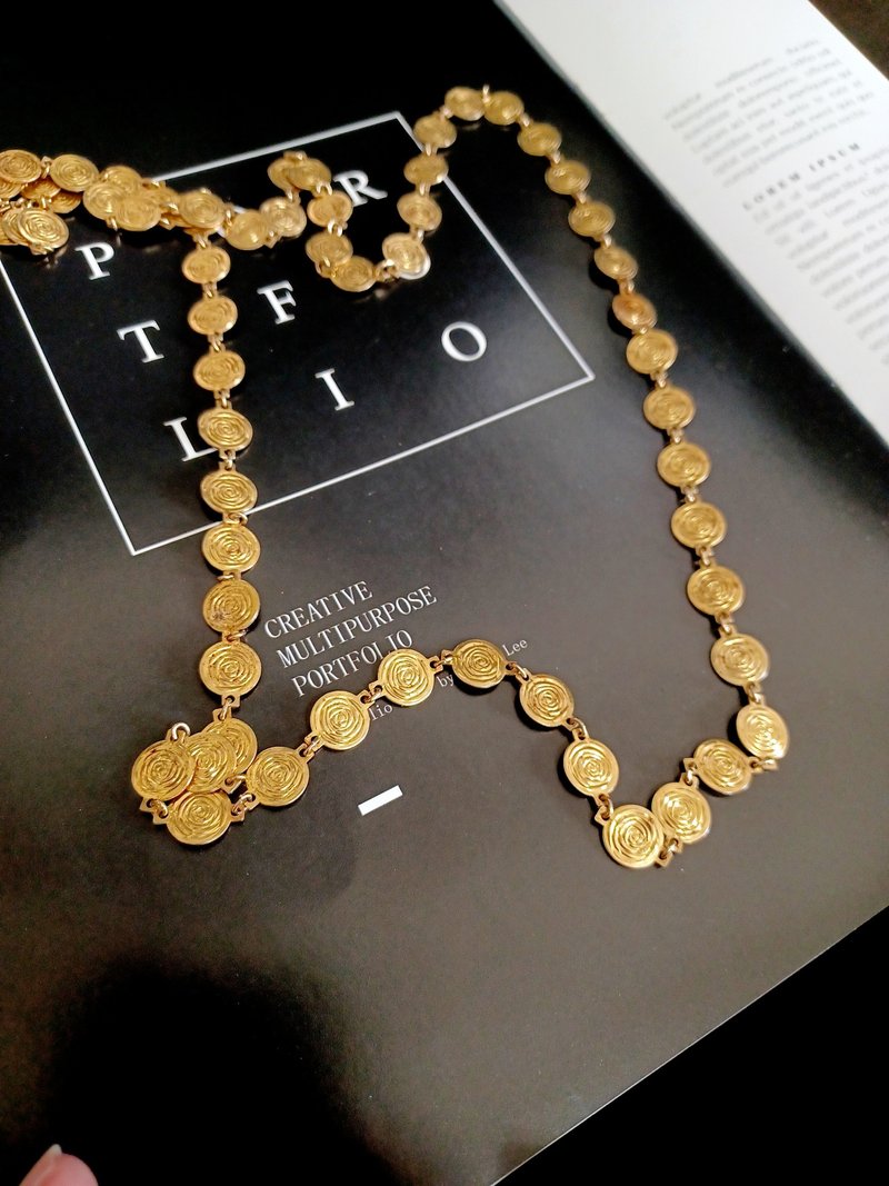 vintage jewelry 古典金币造型长链  项链 - 项链 - 其他金属 