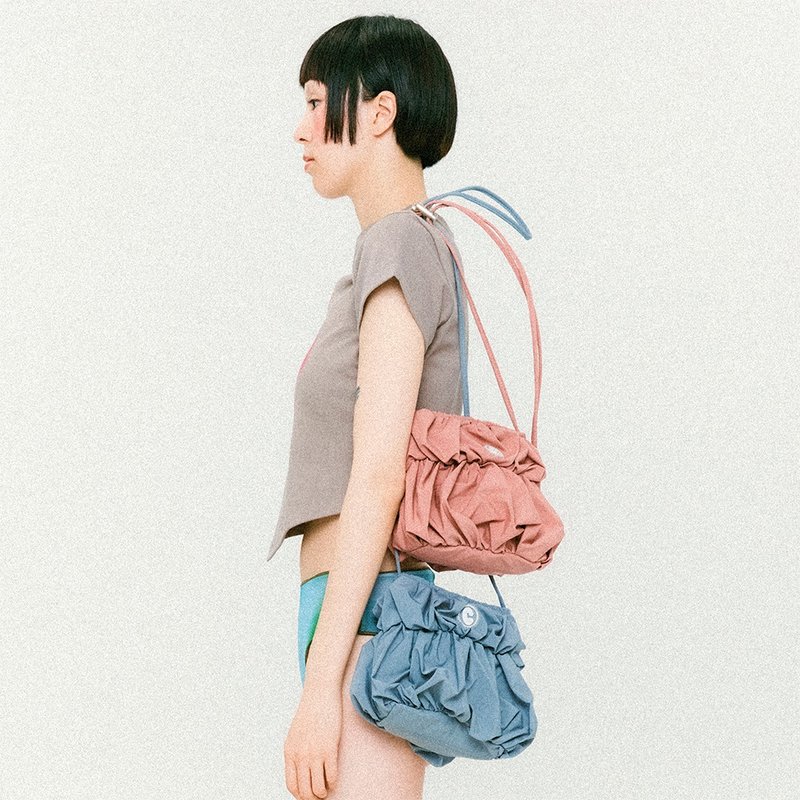 康康绳交叉袋 粉红色 - 侧背包/斜挎包 - 聚酯纤维 粉红色