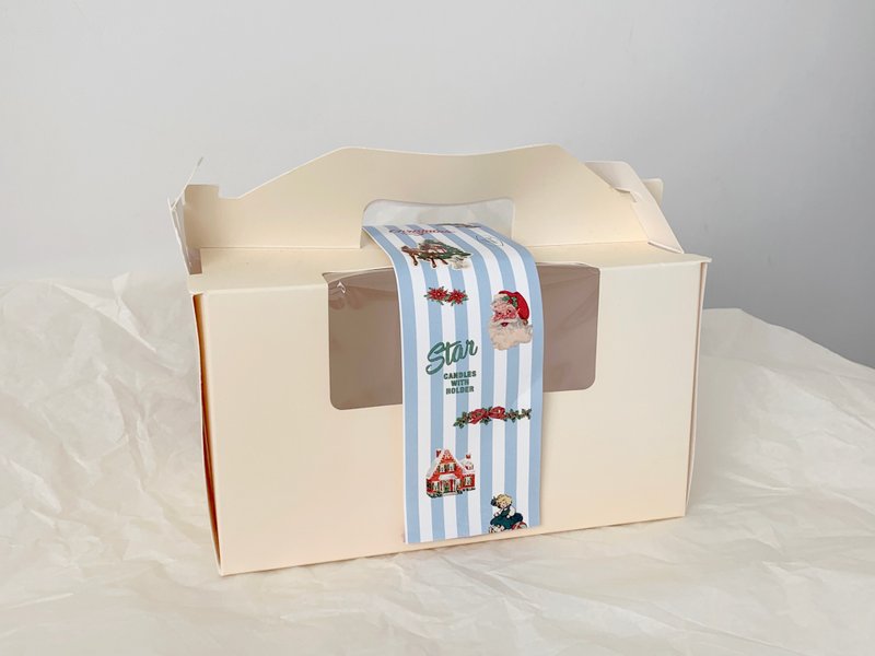 圣诞十二生肖圣诞插画面包店咖啡馆袖子蓝色图案 - 其他 - 纸 蓝色