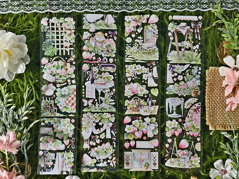 草莓园 OKMT新七天流麻咕卡贴纸PET手帐胶带 - 纸胶带 - 塑料 绿色