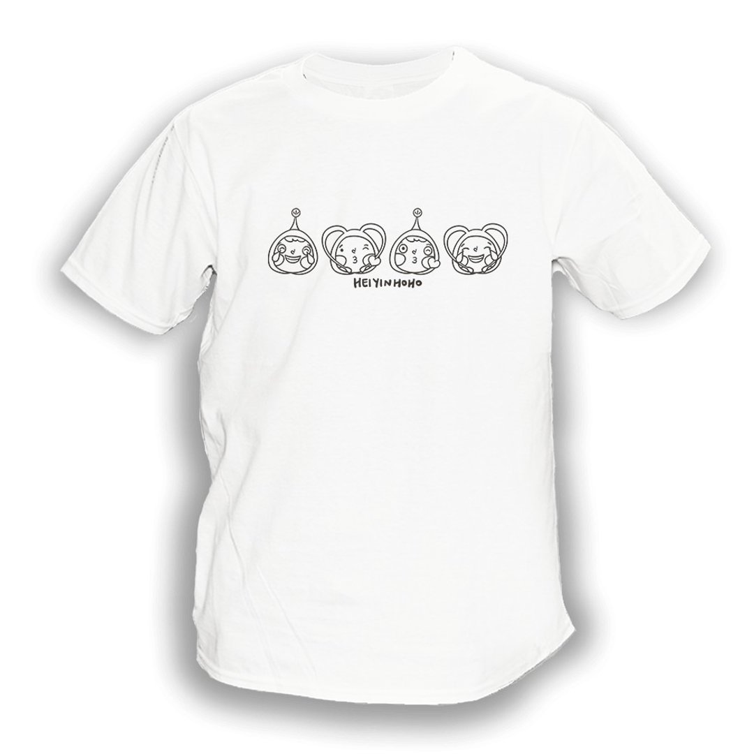 啡色 Emoji T恤 - 中性连帽卫衣/T 恤 - 棉 白色