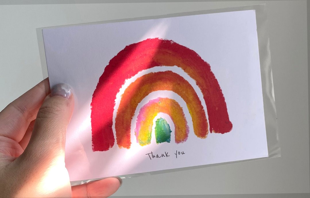 【明信片・心意卡】Thank you (彩虹) - 卡片/明信片 - 纸 多色