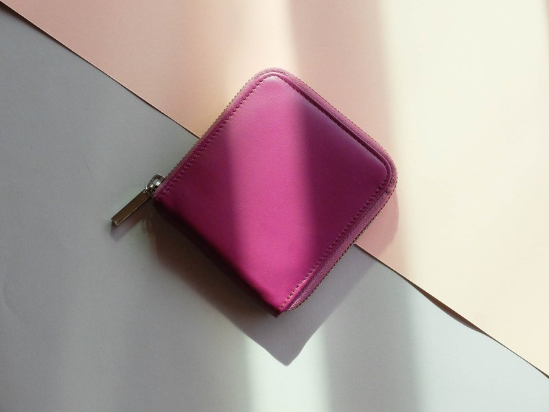 'MONDAY' ITALY LEATHER SHORT WALLET-PURPLE - 皮夹/钱包 - 真皮 紫色