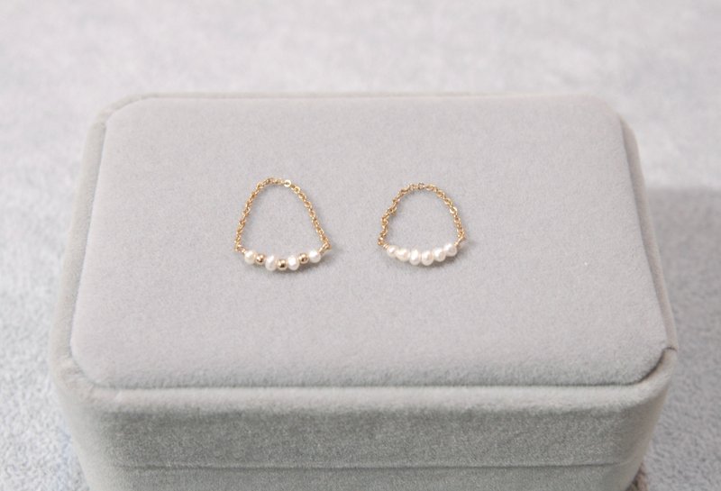 Girl power女子力 珍珠/金珠珍珠交错戒指 订购链戒2件有优惠 - 戒指 - 宝石 白色