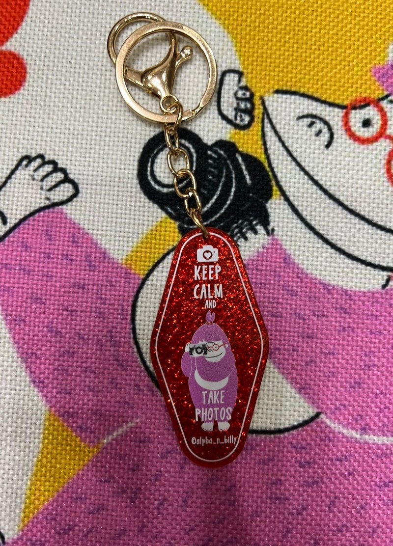 Alpha and Billy 美式闪红匙扣 - 钥匙链/钥匙包 - 压克力 红色