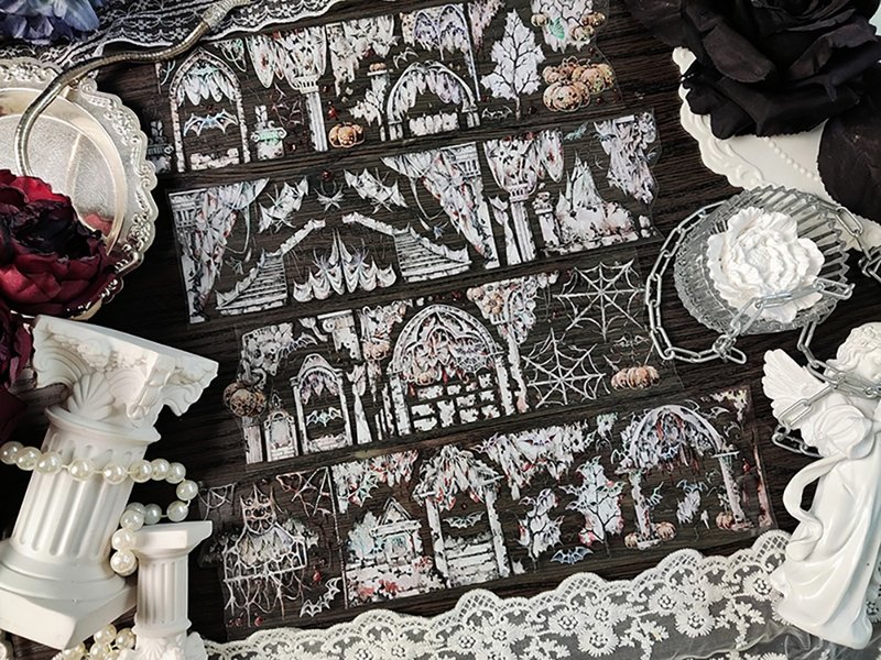 暗影魅墟 PET 纸胶带 鐳射銀 - 纸胶带 - 塑料 多色