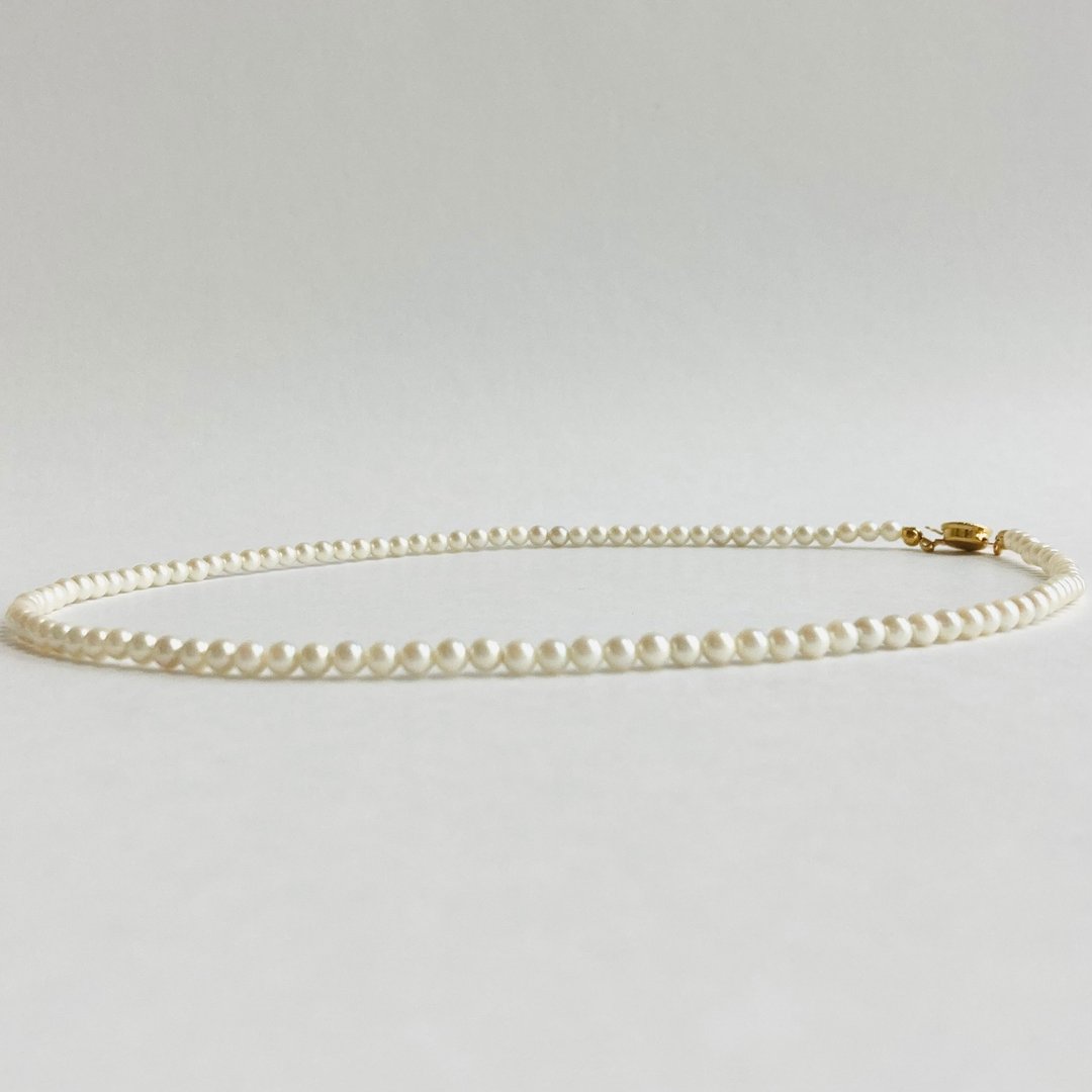 贝珠珍珠项链 / 约 4mm / 约 43cm / 奶油双色 / G / 日本制造 - 项链 - 贝壳 白色