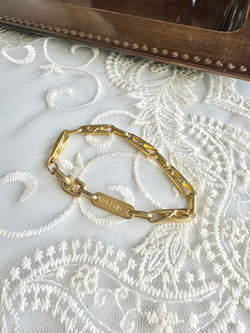 中古美品 Celine 镀金融链 夹子扣 意大利制 - 手链/手环 - 其他金属 金色