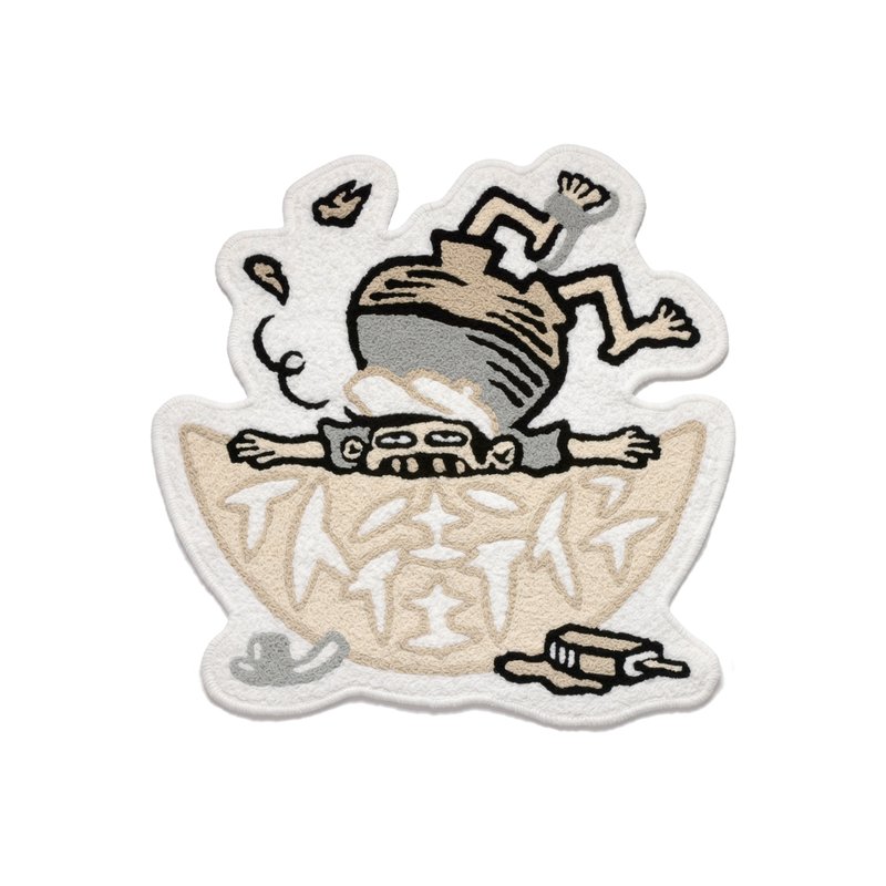沙尘百货-PKJ 手工针织地氈/地墊/地毯 - 地垫/地毯 - 其他人造纤维 白色