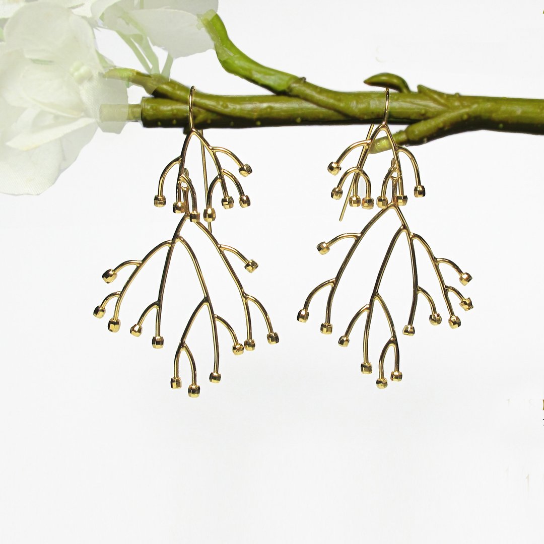 earrings Branch Earrings - 耳环/耳夹 - 其他金属 