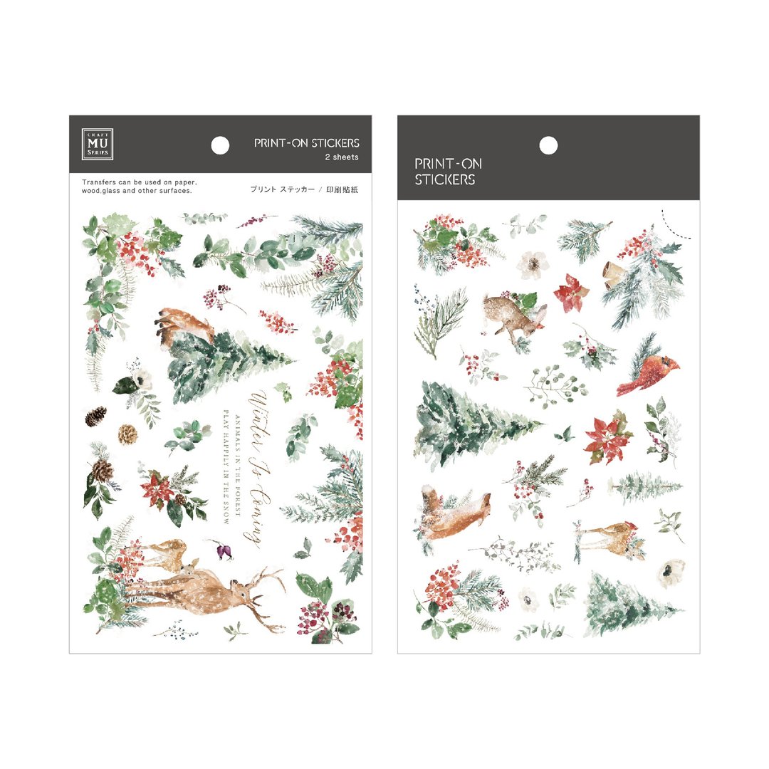 【Print-On Stickers 转印贴纸】圣诞限定19-耶诞森活 - 贴纸 - 其他材质 绿色