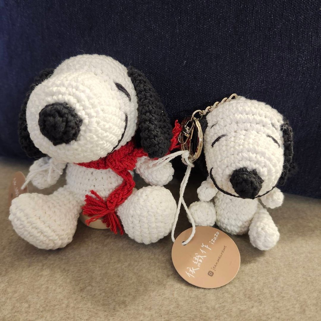 纯棉手工钩织 史努比玩偶吊饰钥匙圈 多色 可定制 - 玩偶/公仔 - 棉 