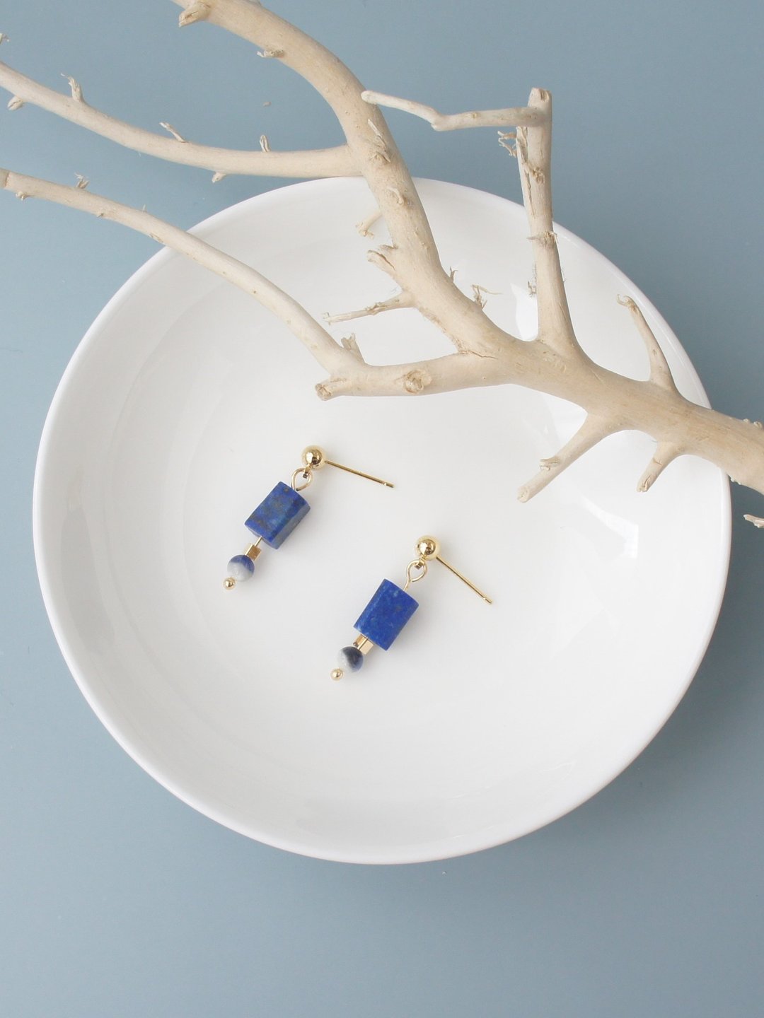 守护者 Lapis Lazuli Sodalite 青金石 苏打石 吊坠耳环 - 耳环/耳夹 - 宝石 蓝色