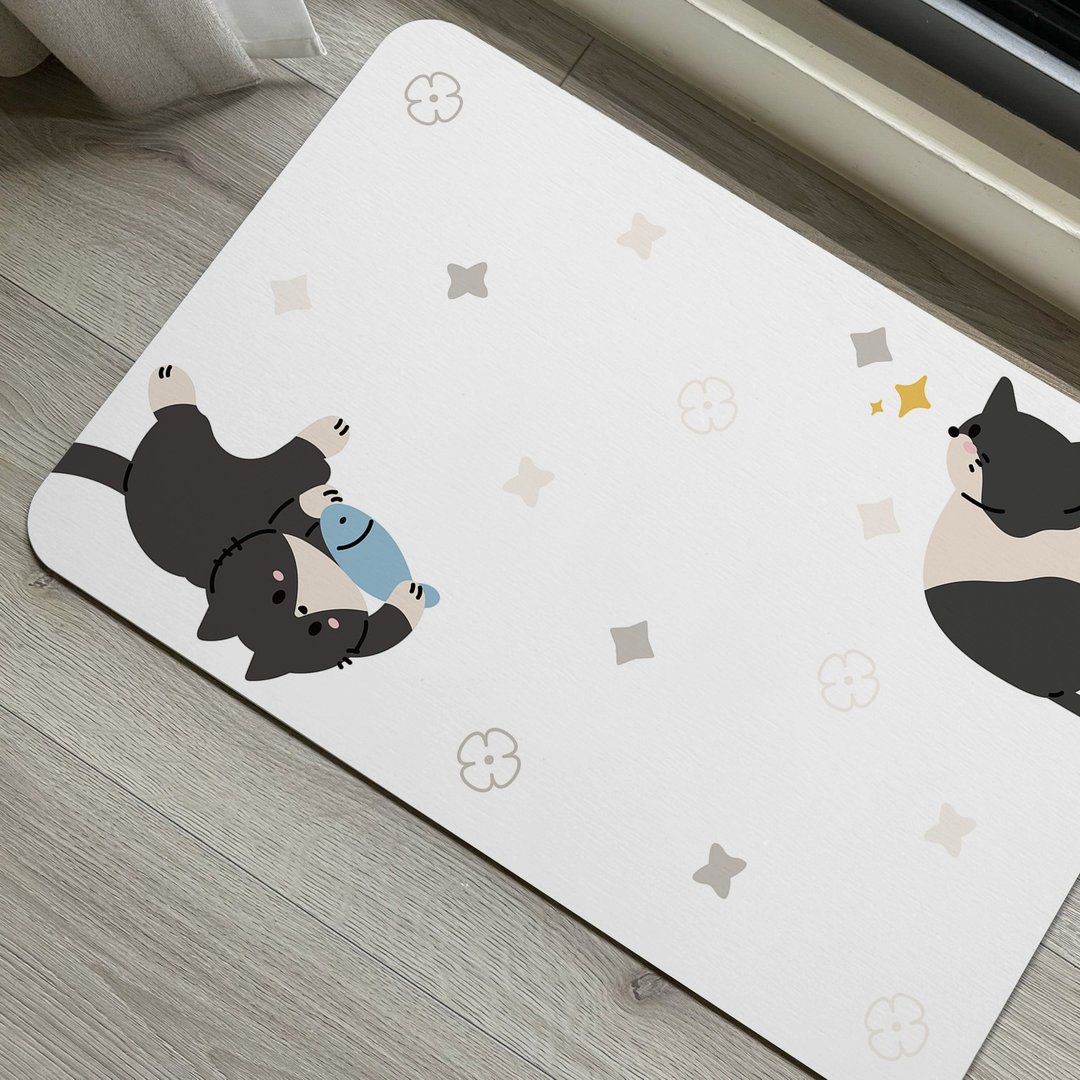 奔驰猫 - 圆猫猫系列  - 硅藻土地垫(硬式) - 地垫/地毯 - 其他材质 