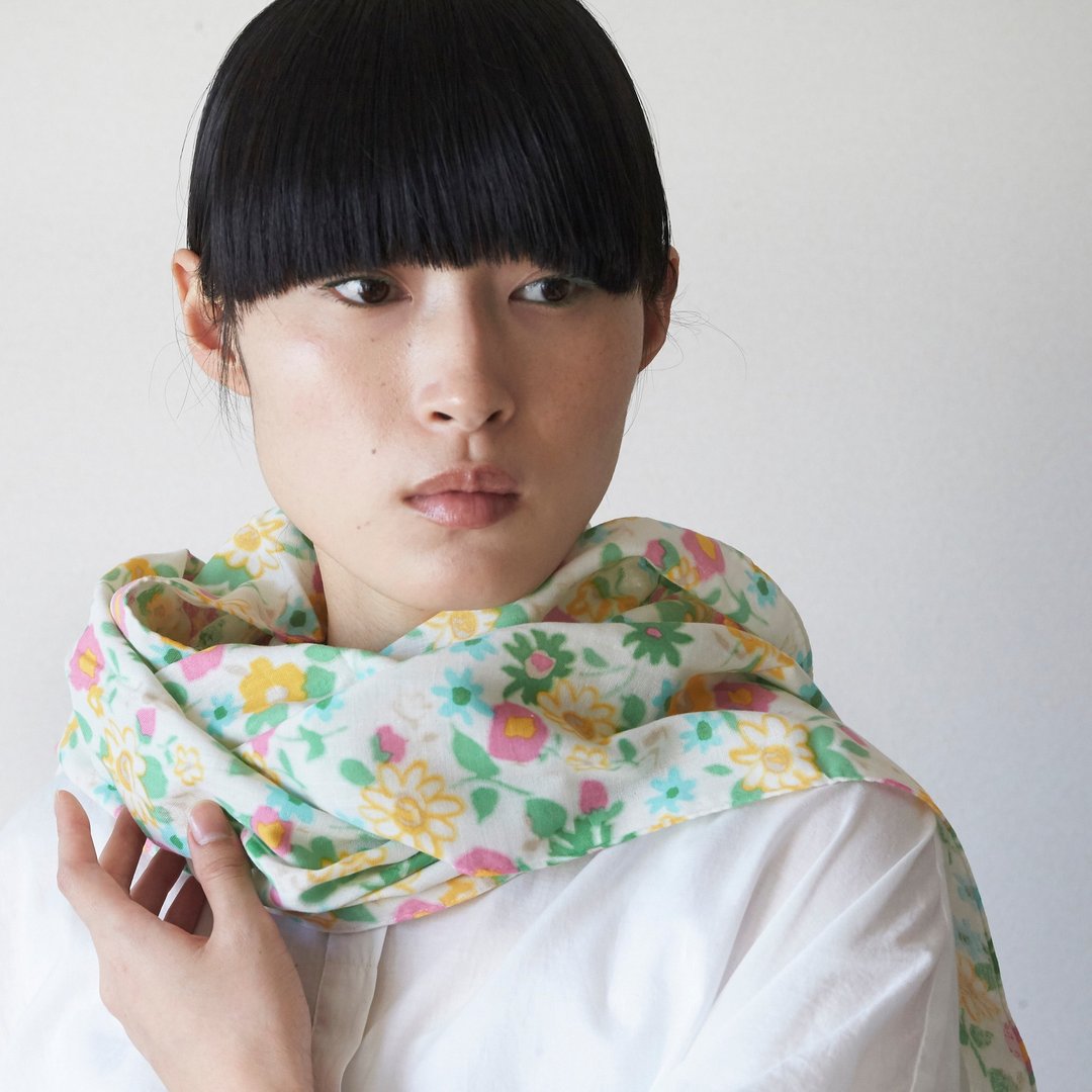 SAKIRA-Kyoto　gauze scarf - The wind and Flower - 围巾/披肩 - 棉 粉红色