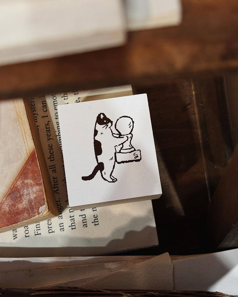 猫の部屋 _ 木头印章 - 印章/印台 - 木头 咖啡色