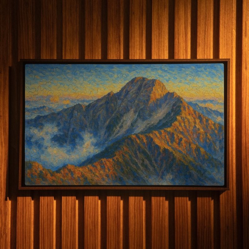 富饶台湾-云隐玉山【壁虎拼图】 - 摆饰 - 木头 咖啡色