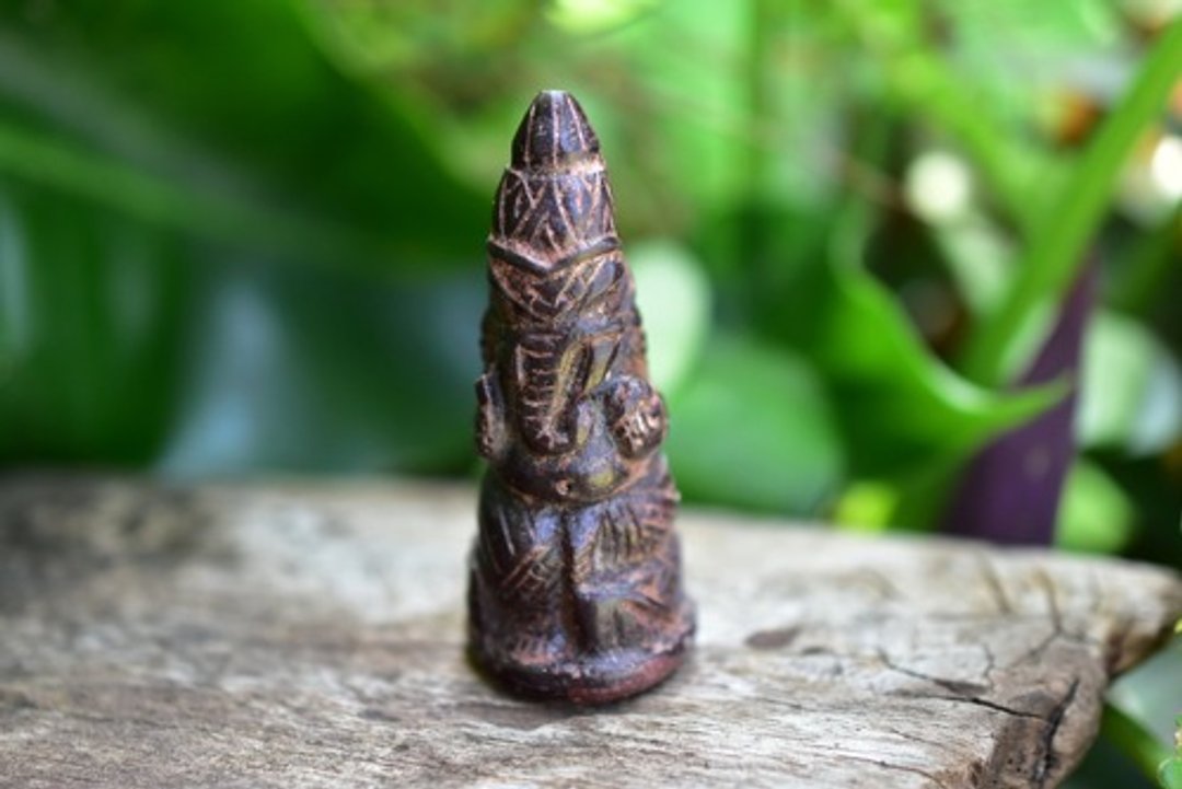 手工雕刻雕像甘尼萨 2 s643 - 摆饰 - 宝石 咖啡色