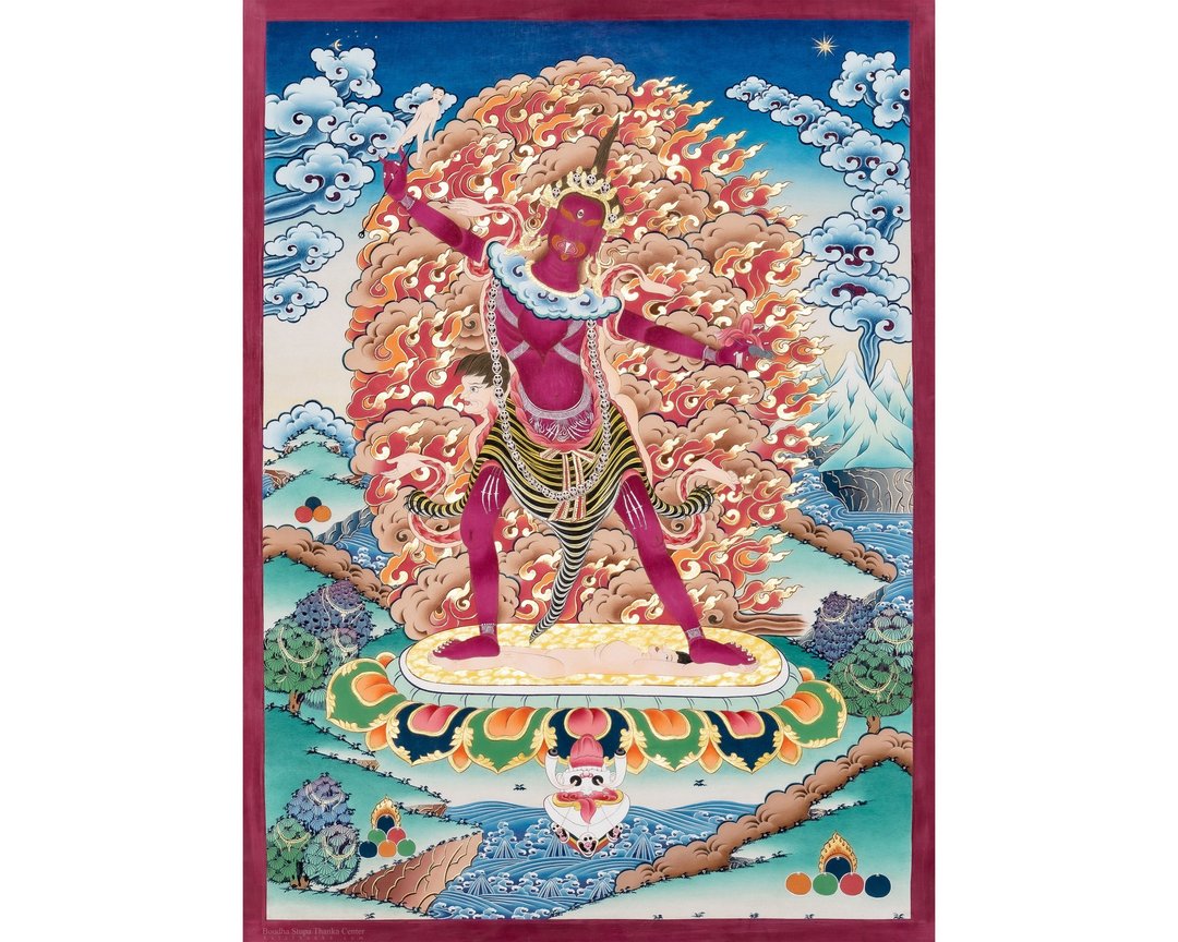 精美的埃卡加蒂达金尼唐卡画  体现神圣智慧 - 墙贴/壁贴 - 其他材质 多色