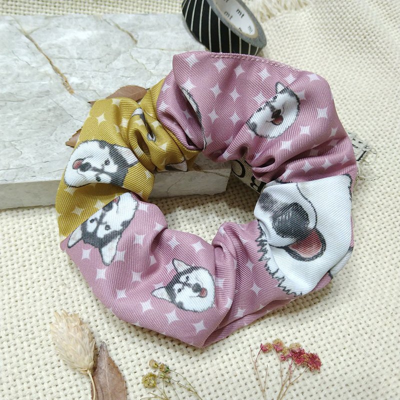 哈士奇-黄金猎犬-松狮-喜乐蒂-黄粉星芒-大肠发圈-马尾发带 - 发饰 - 聚酯纤维 