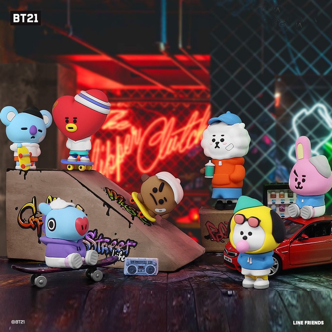 GARMMA 宇宙明星BT21 街头系列 盒玩公仔 (一套7只不重复) - 玩偶/公仔 - 塑料 