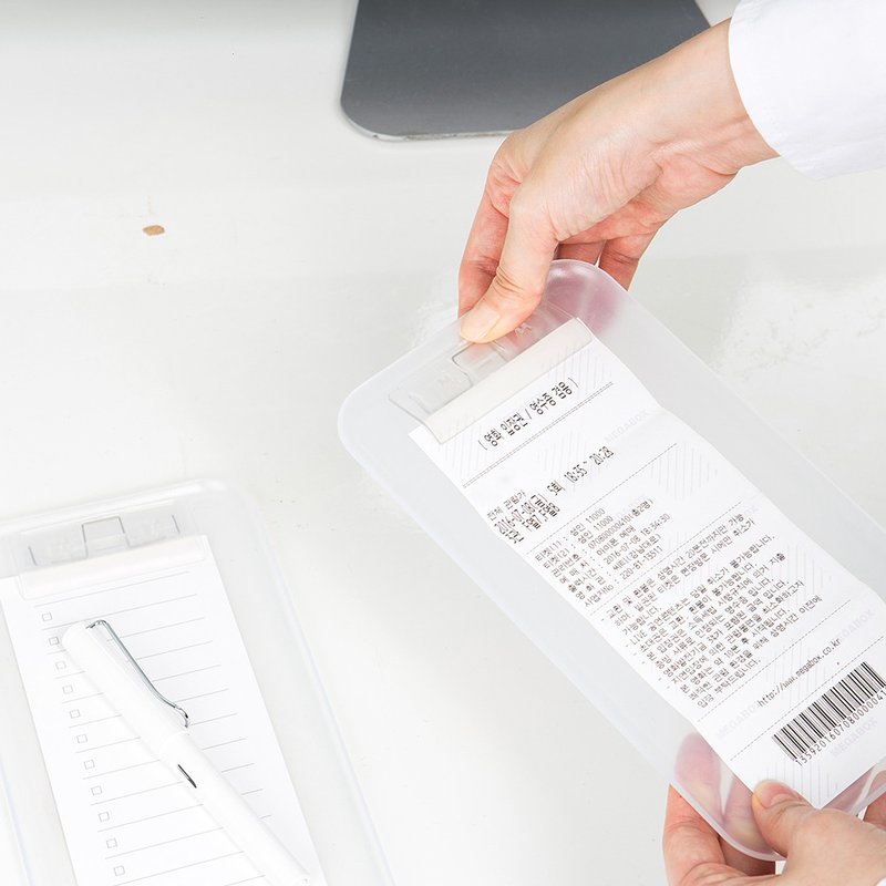 韩国原装 SYSMAX 希思美 帐单用浅盘书写板夹直式 - 文件夹/资料夹 - 塑料 