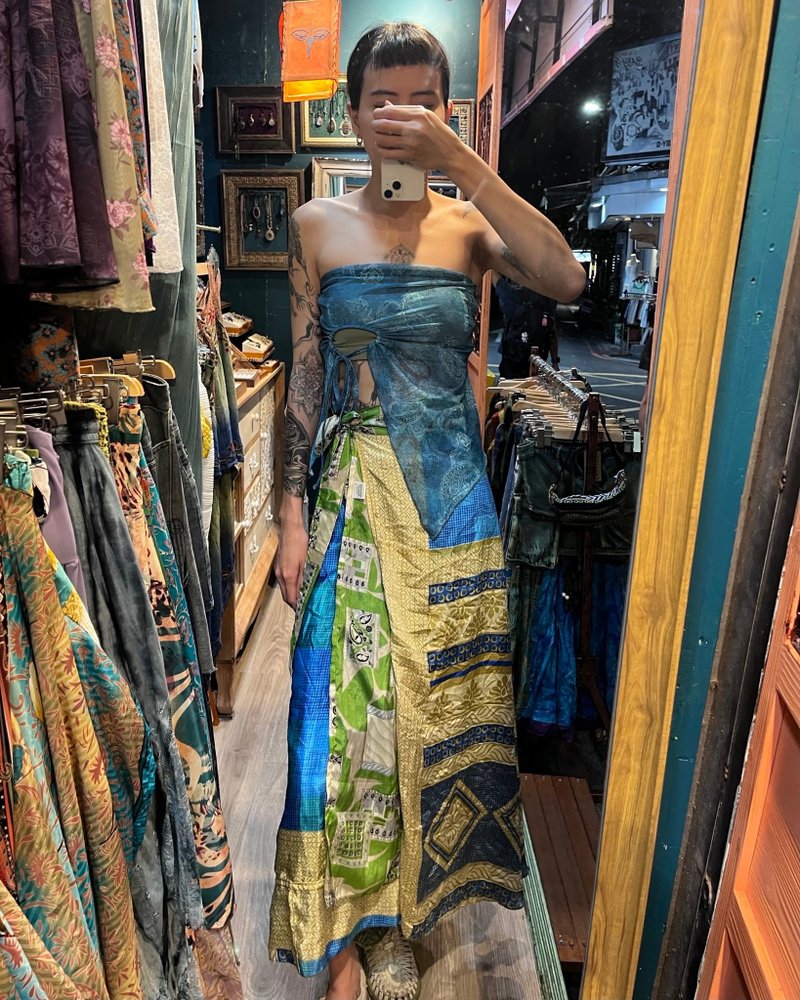 喜迎瑶 尼泊尔 一片裙 多种穿法 吊带裙 连身裙 民族风 嬉皮 背心 - 洋装/连衣裙 - 其他材质 多色