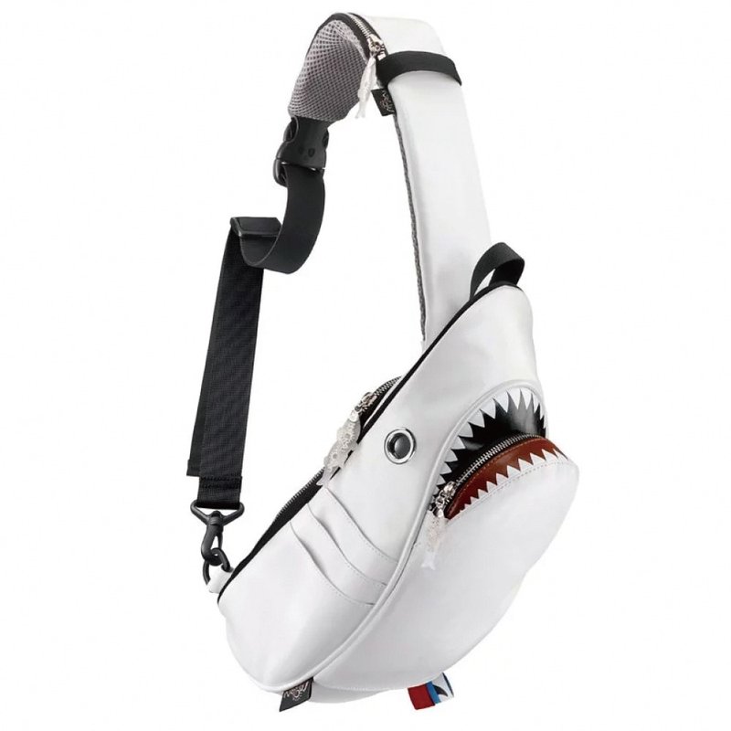 Morn Creations 正版鲨鱼单肩包-白 (SK-529-WT) - 侧背包/斜挎包 - 其他材质 白色