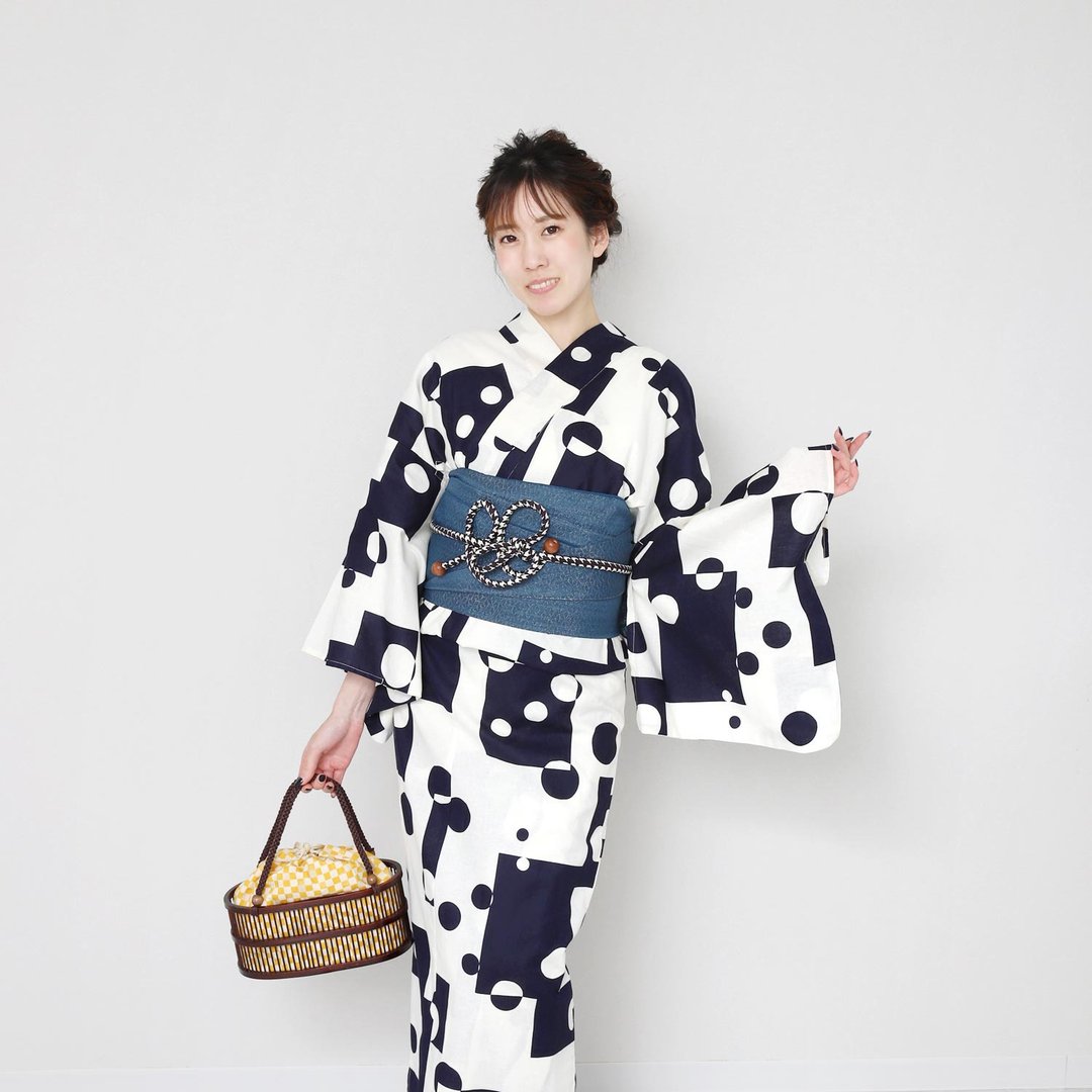 日本 和服  女性 浴衣 腰封 2件组 F Size x13-14 yukata - 其他 - 棉 蓝色