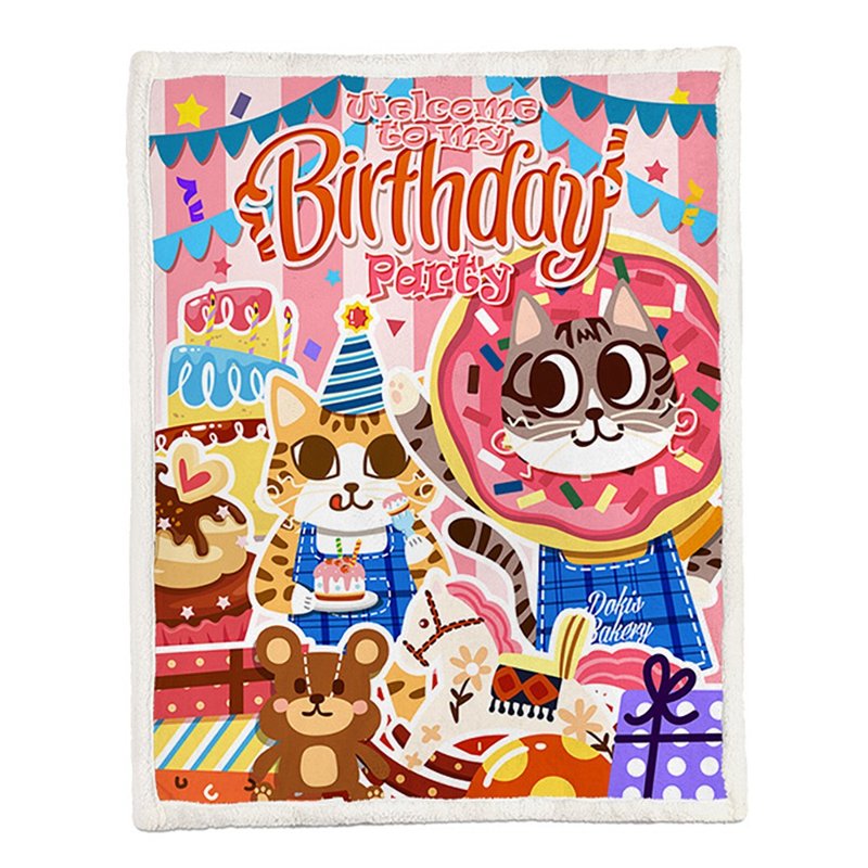 冷气毯-生日趴踢喵120x150cm和150x200cm (两种尺寸) - 被子/毛毯 - 其他人造纤维 