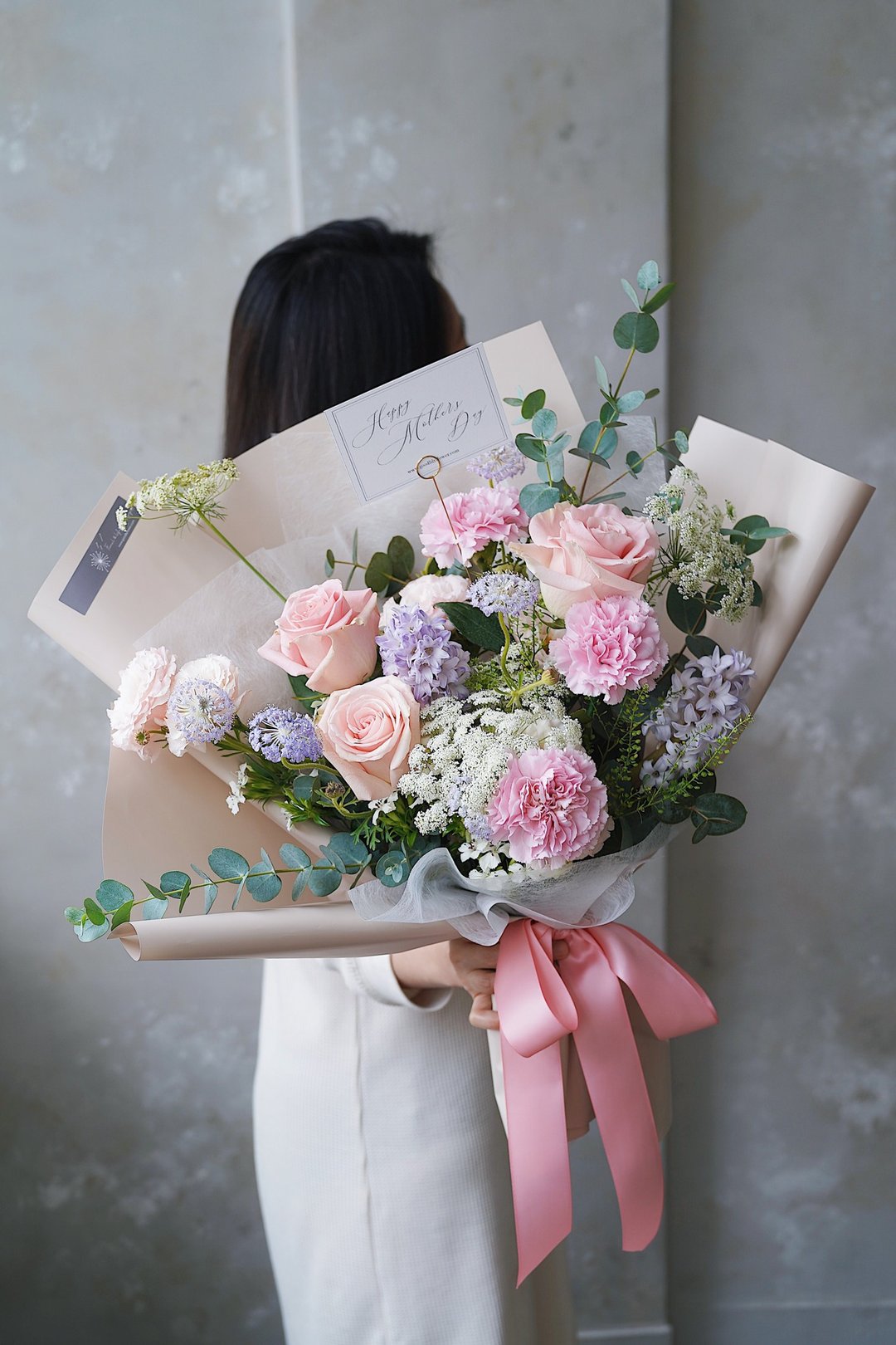 【母亲节花礼】永远少女康乃馨风格鲜花束 - 干燥花/捧花 - 植物．花 粉红色