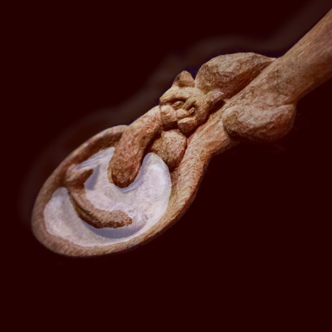 Raw carving spoon - catching fish - 木工/竹艺/纸艺 - 木头 