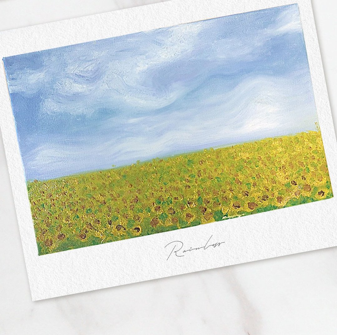 【CL艺术系列】向日葵花田 - 手绘风景油画 居家装饰/挂画 - 摆饰 - 亚麻 多色