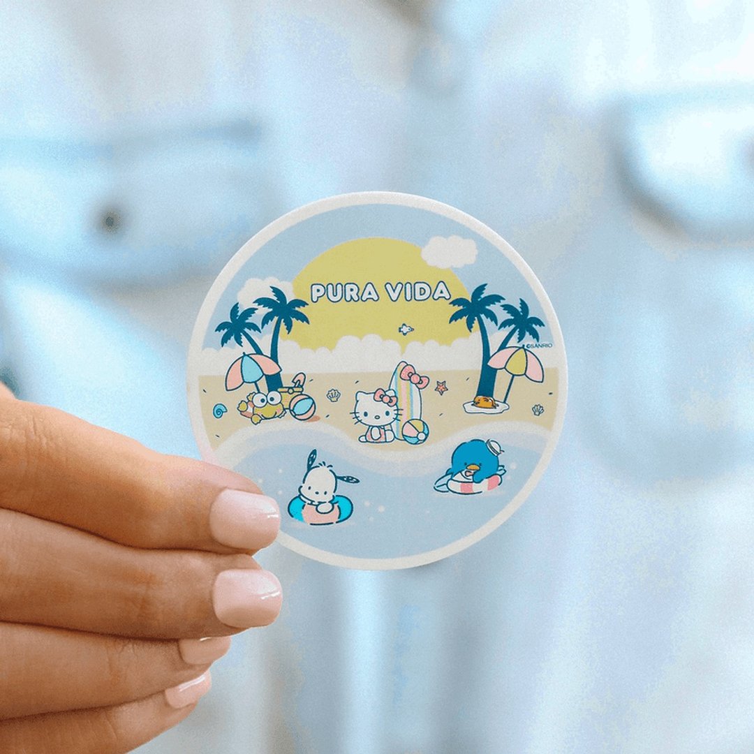 Pura Vida 美国品牌 SANRIO联名 KITTY与朋友海滩贴纸 - 贴纸 - 纸 