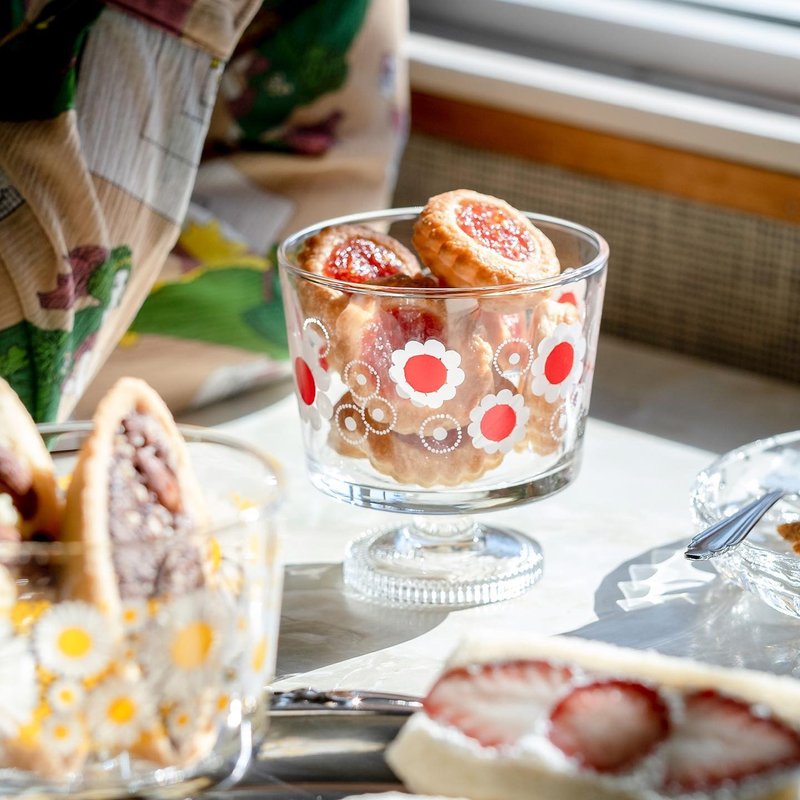 【送礼首选】日本ADERIA 昭和复古高脚甜点杯285ml / 共5款 - 玻璃杯 - 玻璃 多色
