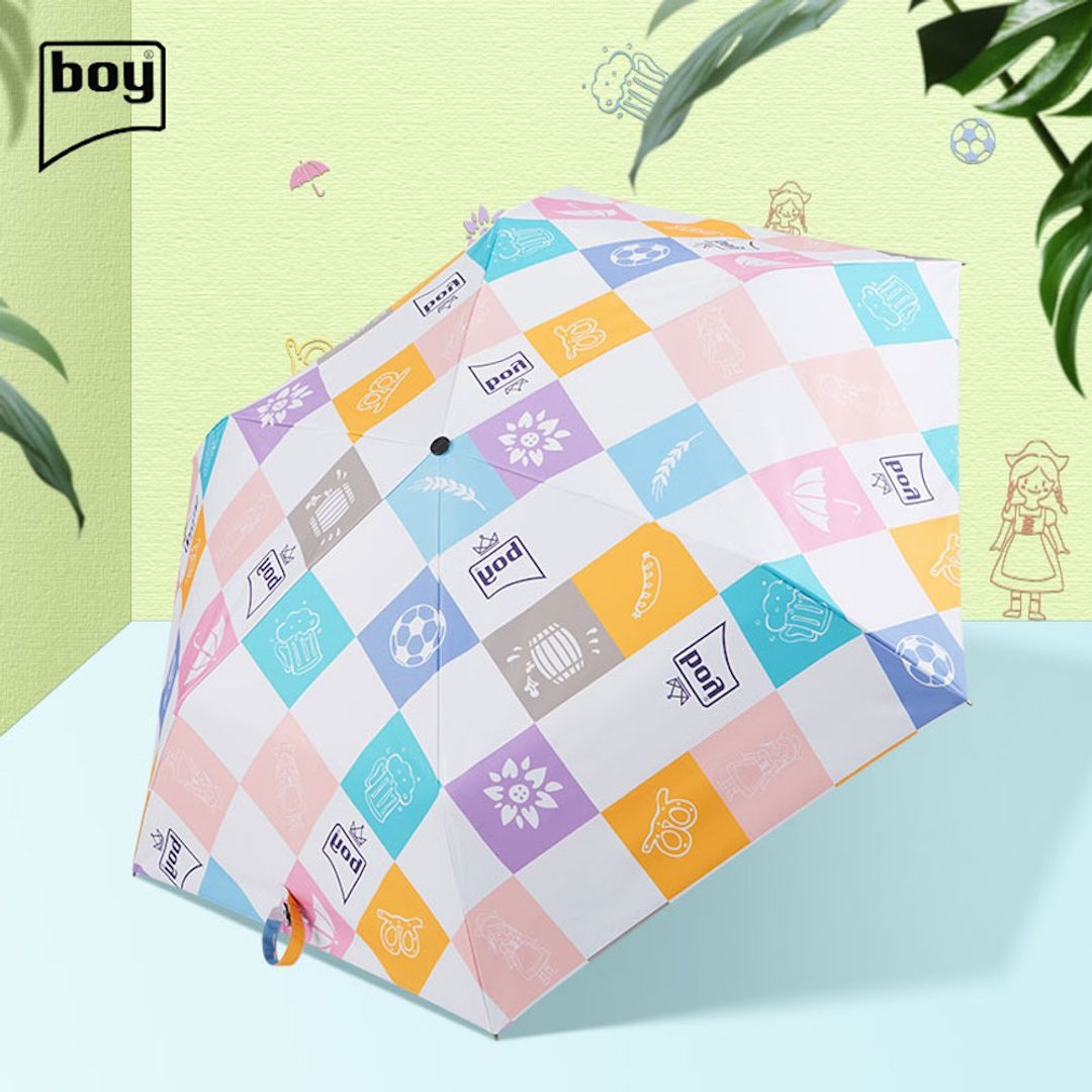 boy 轻版遮光版防晒伞(无按钮设计) - BY3105 幻彩 - 雨伞/雨衣 - 其他材质 粉红色