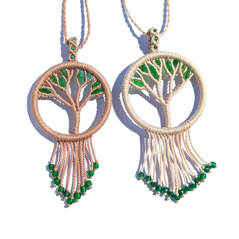 流苏教学生命之树吊坠，微型流苏海玻璃首饰 - 手工艺教程/工具书 - 其他材质 