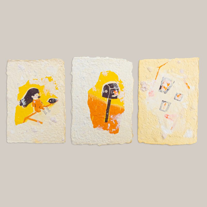 【手工画/卡片组】我是鸟 (1组3张) - 卡片/明信片 - 纸 黄色