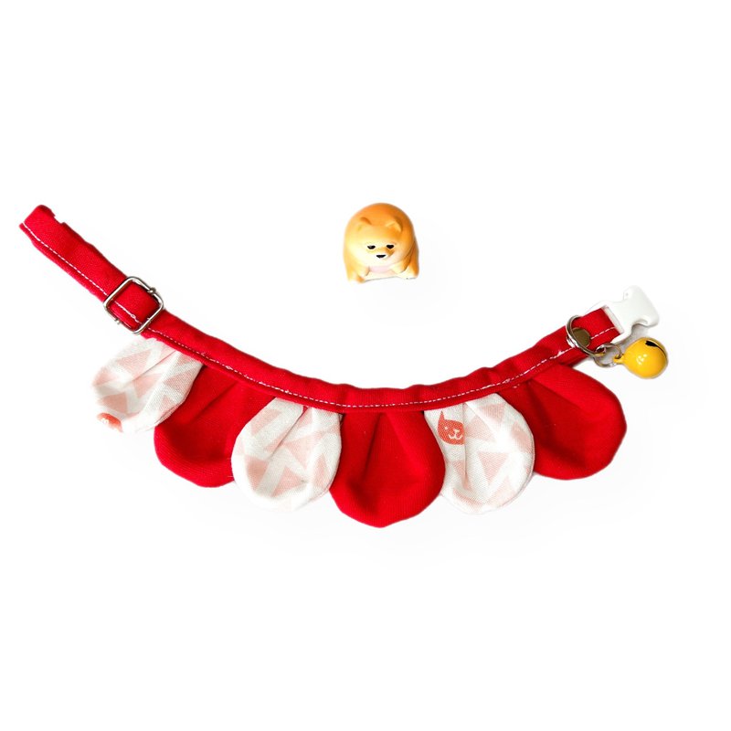 MaoFenBiBi 红通通 - 手工花瓣项圈 & 手工项圈 - 项圈/牵绳 - 棉．麻 