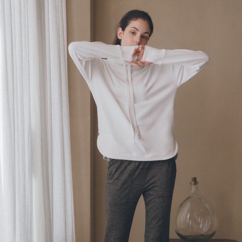 【MACACA】晴空暖绒帽T - BHE3834 白 - 女装上衣 - 聚酯纤维 白色