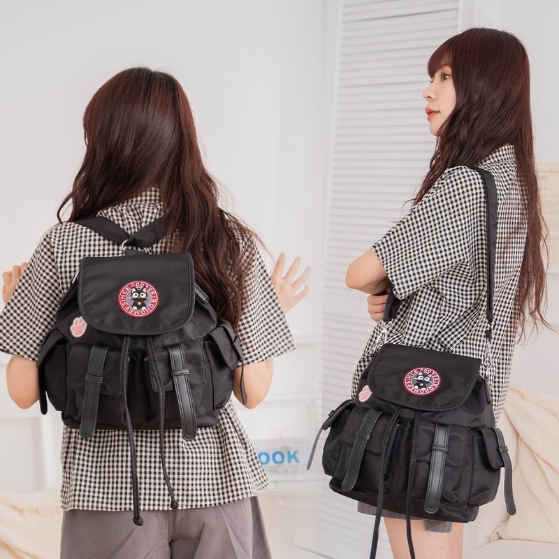 泡芙包 小黑猫 刺绣 手提 斜背 后背包【33002201】 - 后背包/双肩包 - 防水材质 黑色