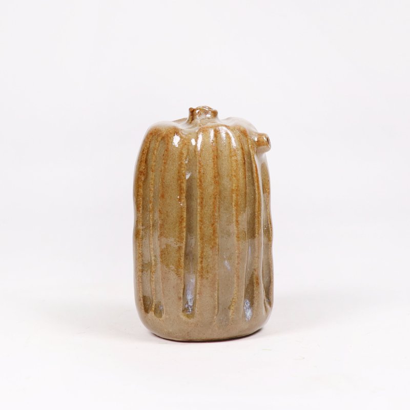 明芽窑 l 手捏刻纹书画砚滴小水滴 - 其他 - 陶 咖啡色