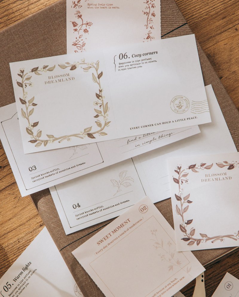 拼贴便签本vol.3-梦里花 - 便条纸/标签贴 - 纸 卡其色