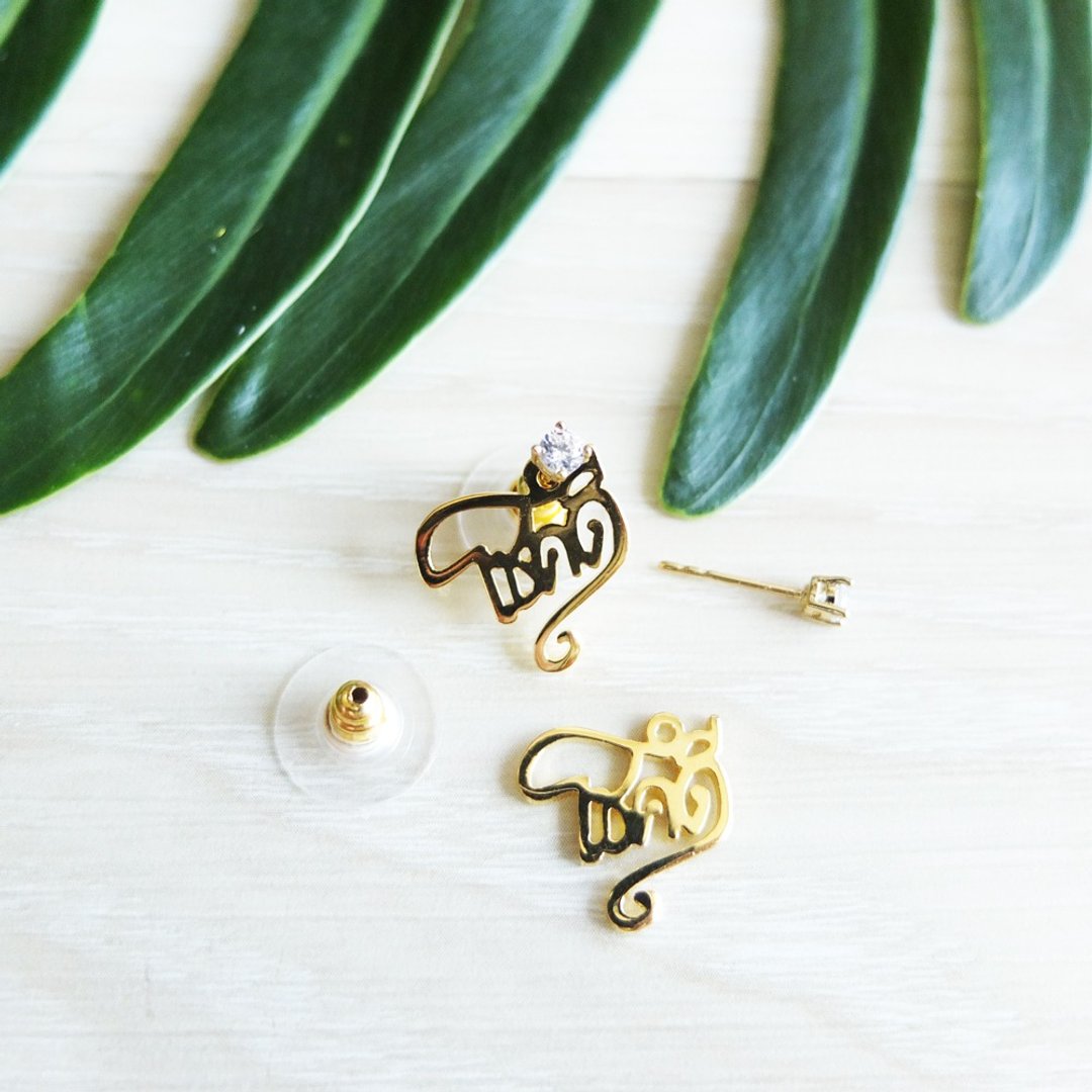 EARRINGS Chok-Dee (LUCKY) - 耳环/耳夹 - 其他金属 金色
