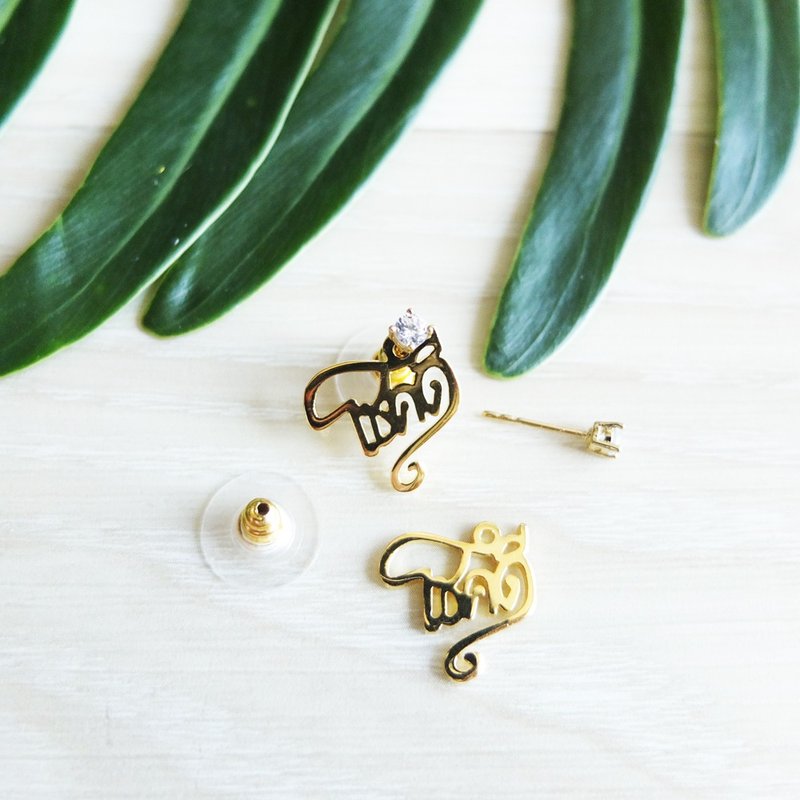 EARRINGS Chok-Dee (LUCKY) - 耳环/耳夹 - 其他金属 金色