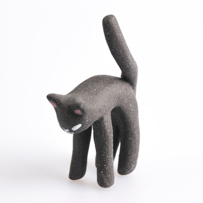 黑猫系列—长腿黑猫 - 摆饰 - 陶 黑色