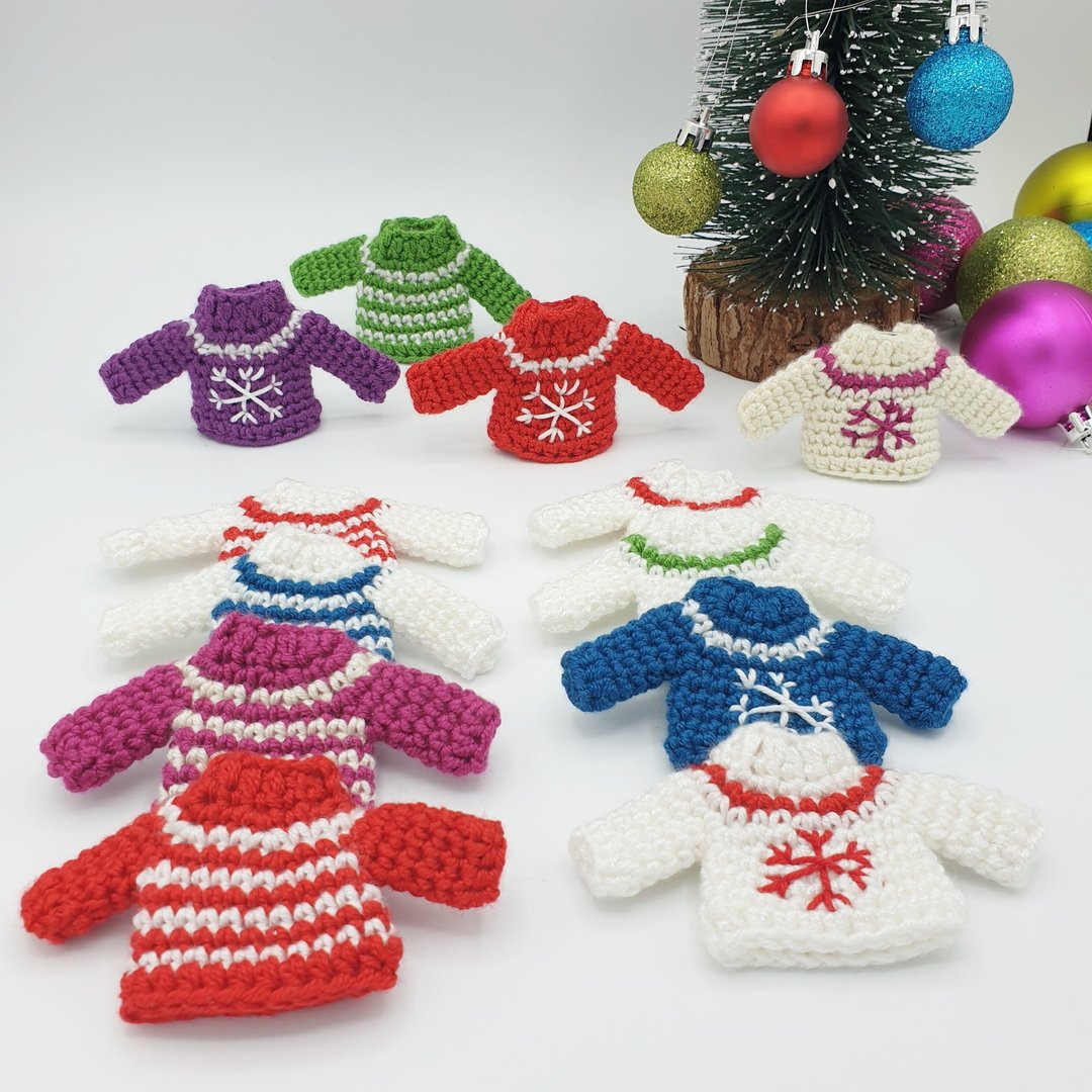 Christmas Mini Sweater Ornament | Amigurumi Christmas Decor Crochet Pattern PDF - 手工艺教程/工具书 - 其他材质 