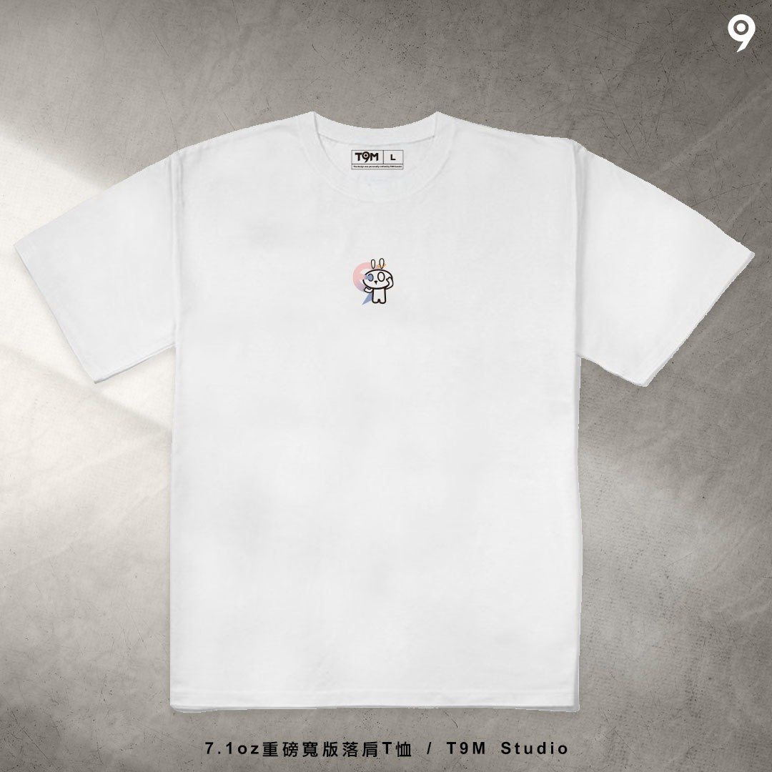 【T9M】光兔17 落肩宽版T恤 东方灵数 13491 - 男装上衣/T 恤 - 棉．麻 白色