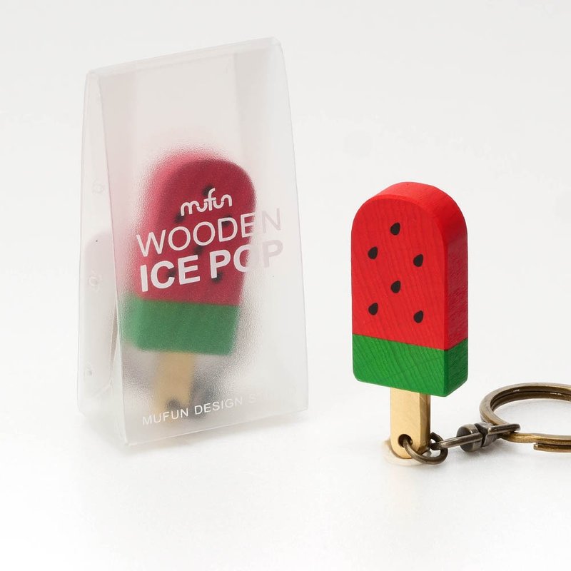 原木冰棒造型 ICE POP【西瓜】钥匙圈 - 钥匙链/钥匙包 - 木头 