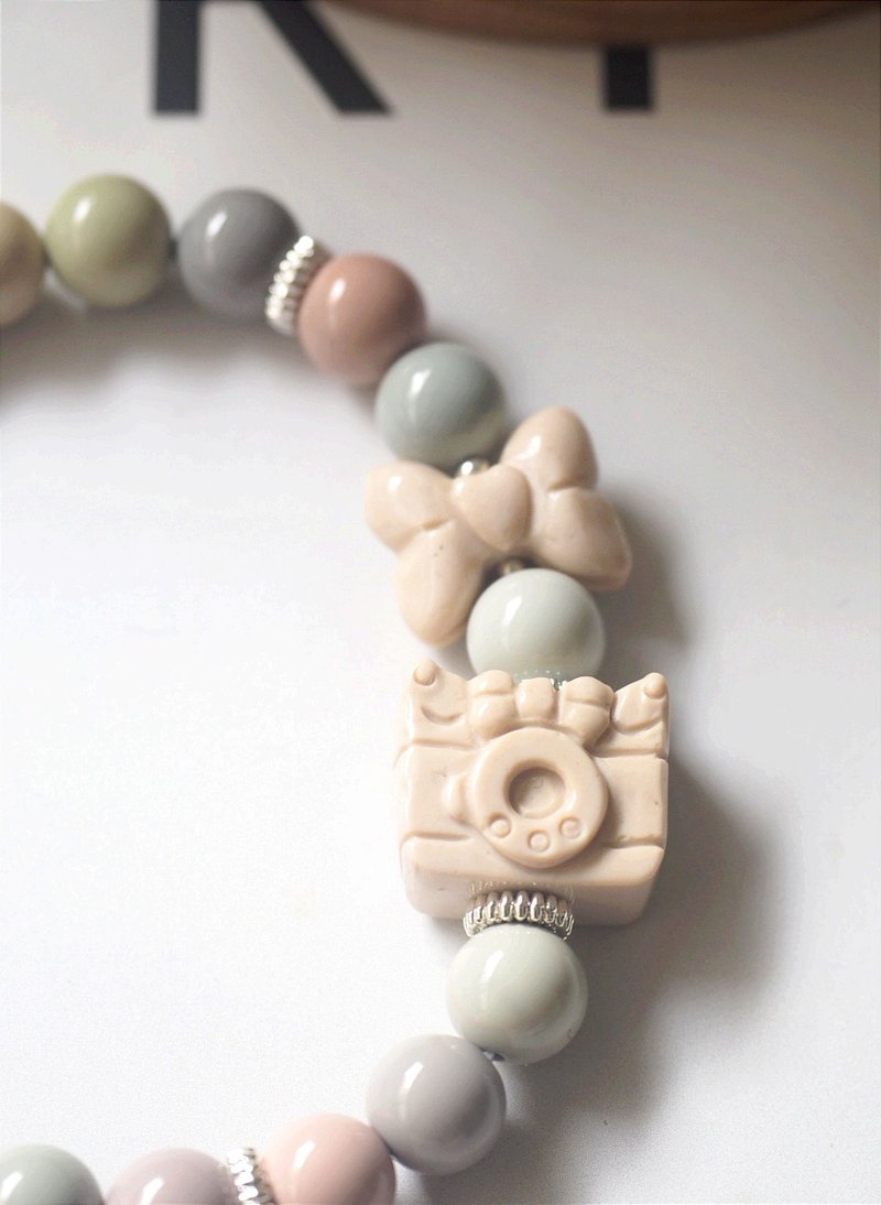 蝴蝶结相机阿拉善 猫掌阿拉善 蝴蝶结阿拉善 阿拉善设计款 - 手链/手环 - 玉石 